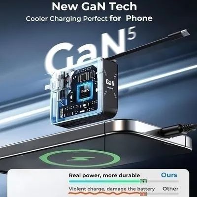 🔥W&O 2-in-1 GaN Compatible with Fast Charger